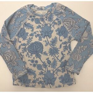Roller Rabbit Blue Floral Long Sleeve Swim Rash Guard Girls 5 Beach Swim Pool